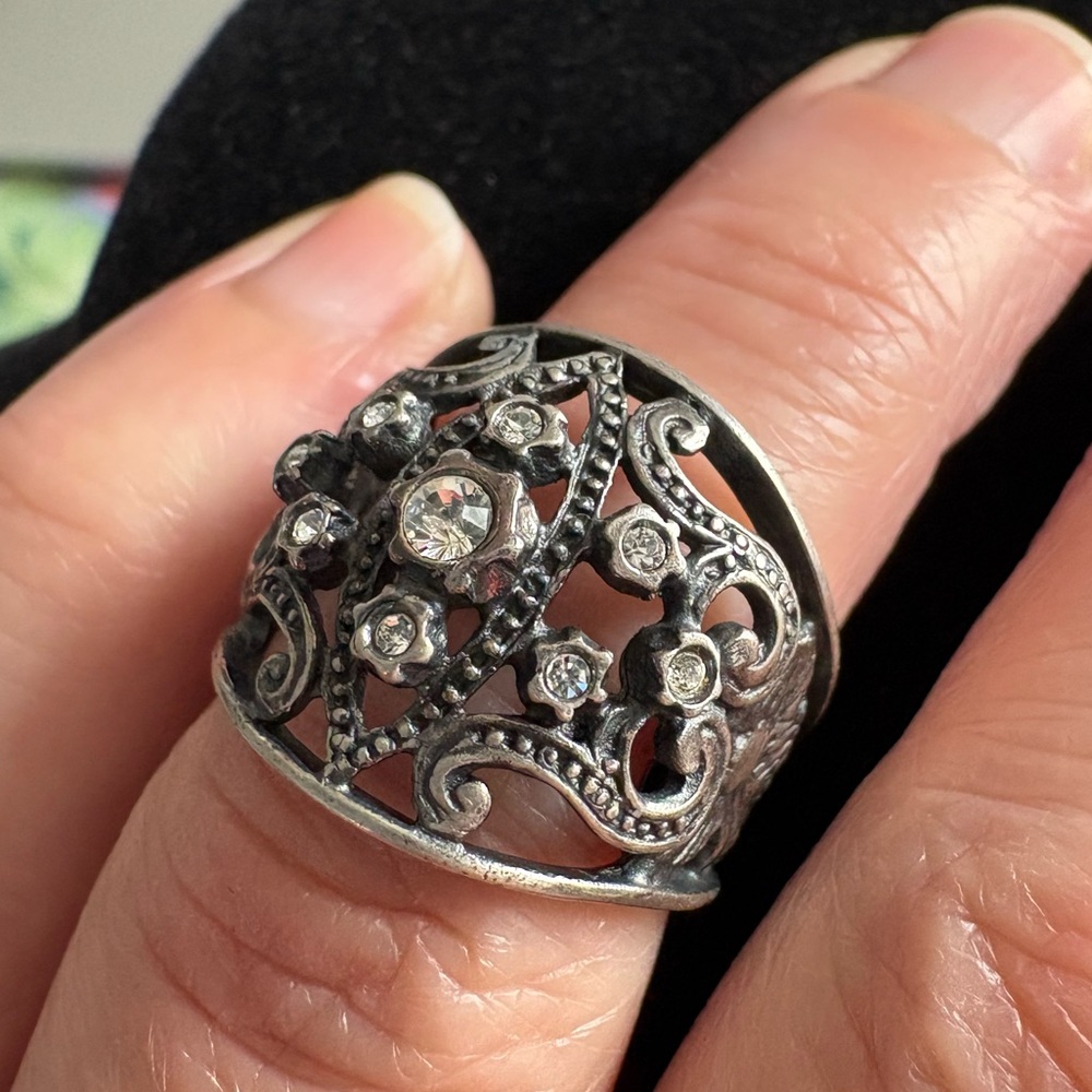 Sterling silver cigar band ring size 5.75 925 vintage from 2000 Victorian style